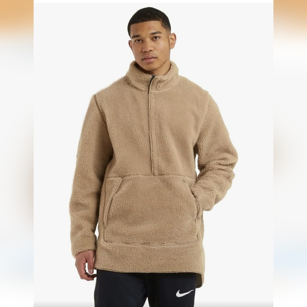 Nike Men’s‎ Yoga Sherpa Pullover Sweatshirt, Khaki Sz MED  NWT